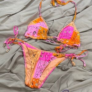 Aerie Pink and Orange Bikini Set